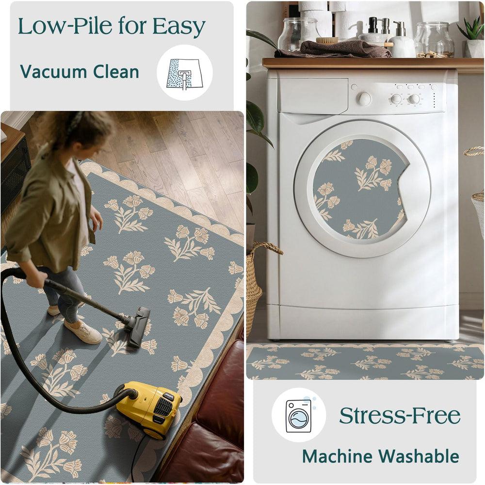 Othilic Front Door Mat being vacuumed for cleaning