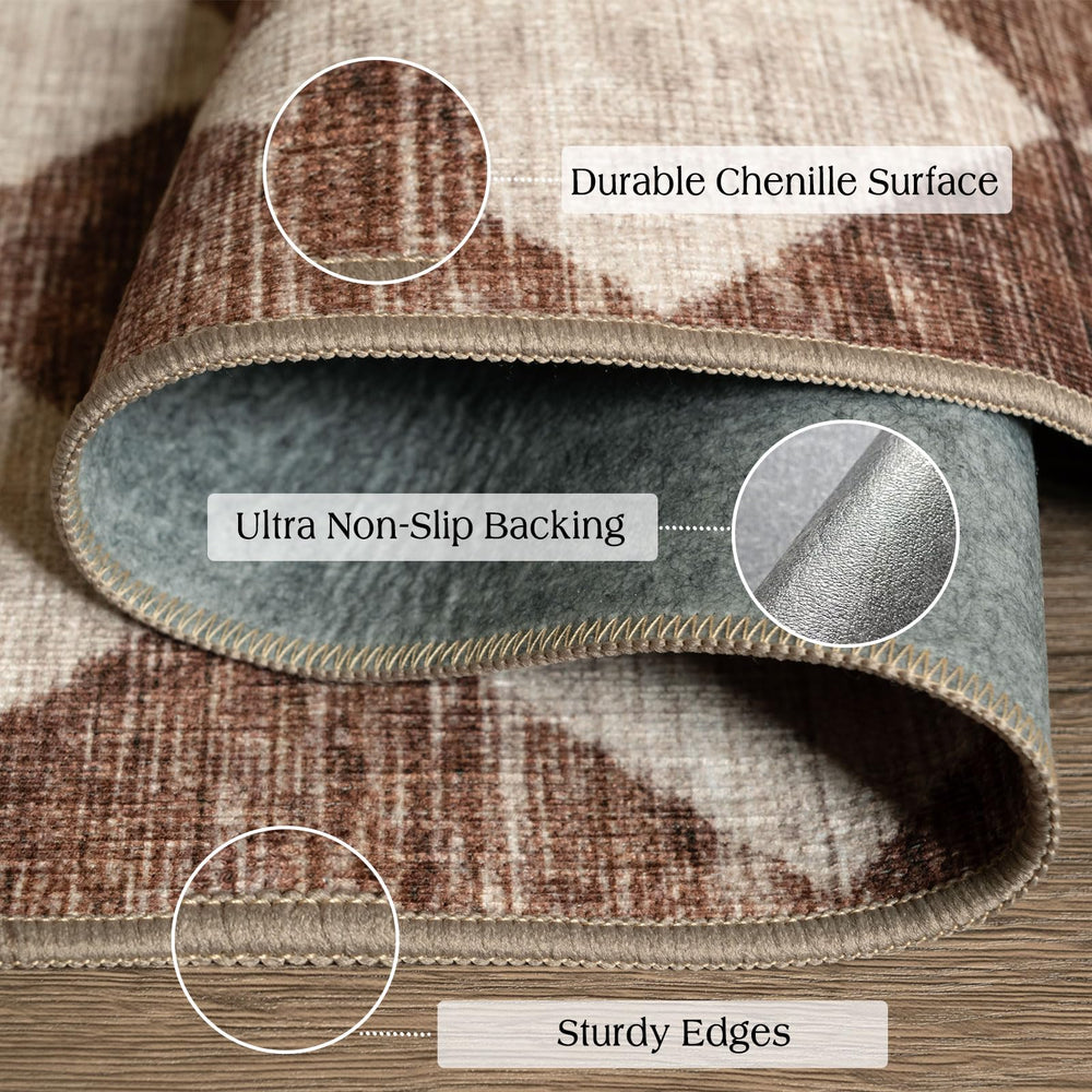 Othilic Front Door Rug showing non-slip rubber backing