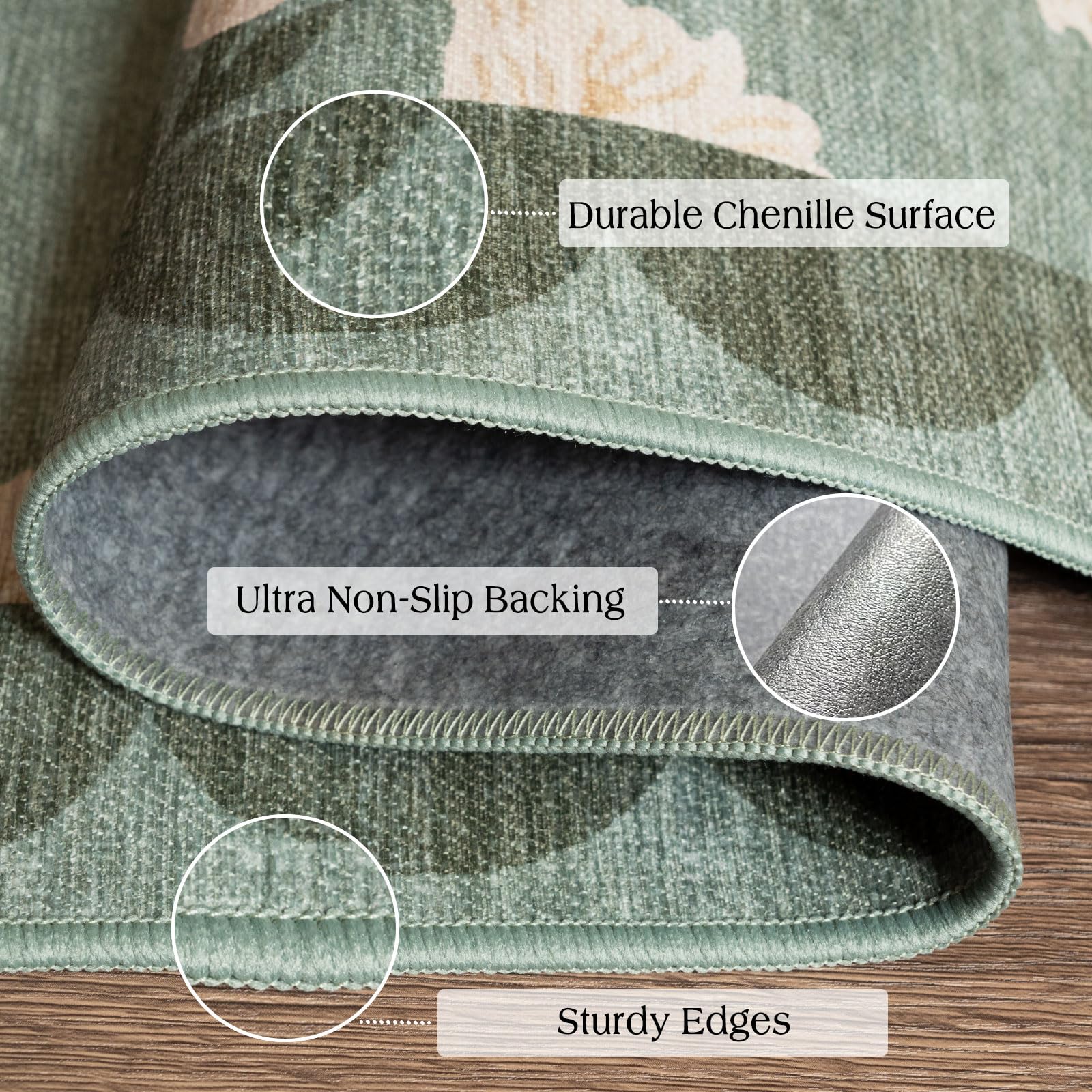 Othilic indoor outdoor mat detailed floral pattern
