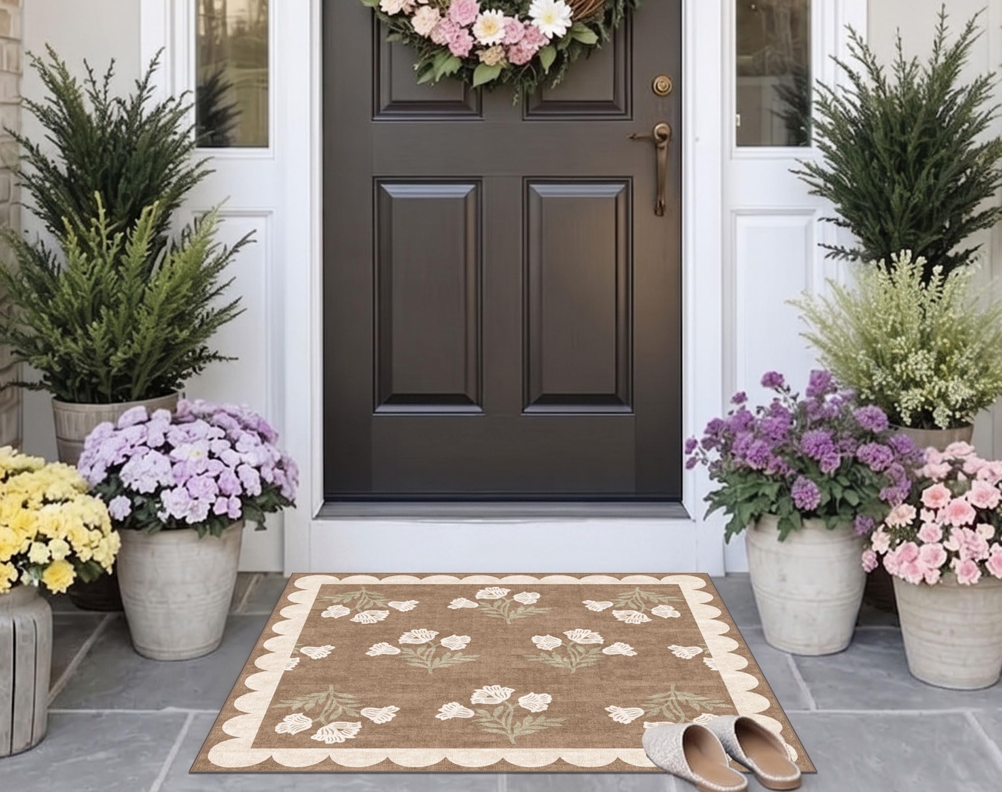 Othilic rug laid out flat, revealing its size and texture