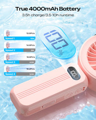 Otlonpe Handheld Misting Fan folded for easy storage