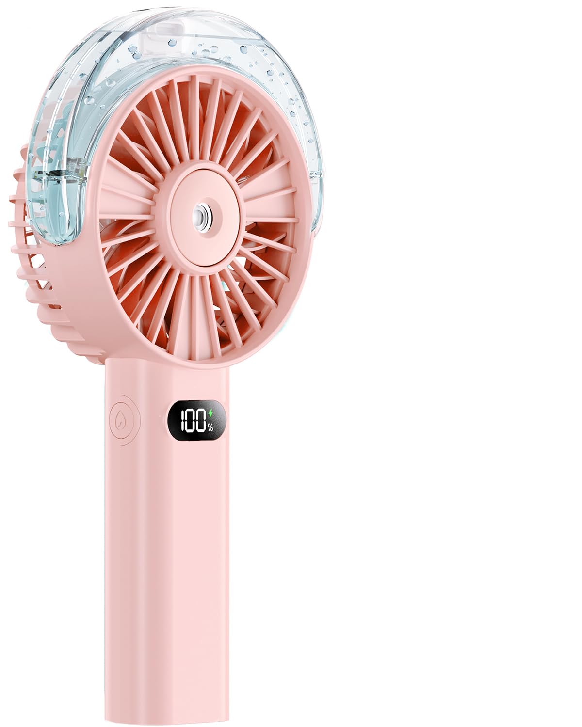 Otlonpe Handheld Misting Fan front view in pink
