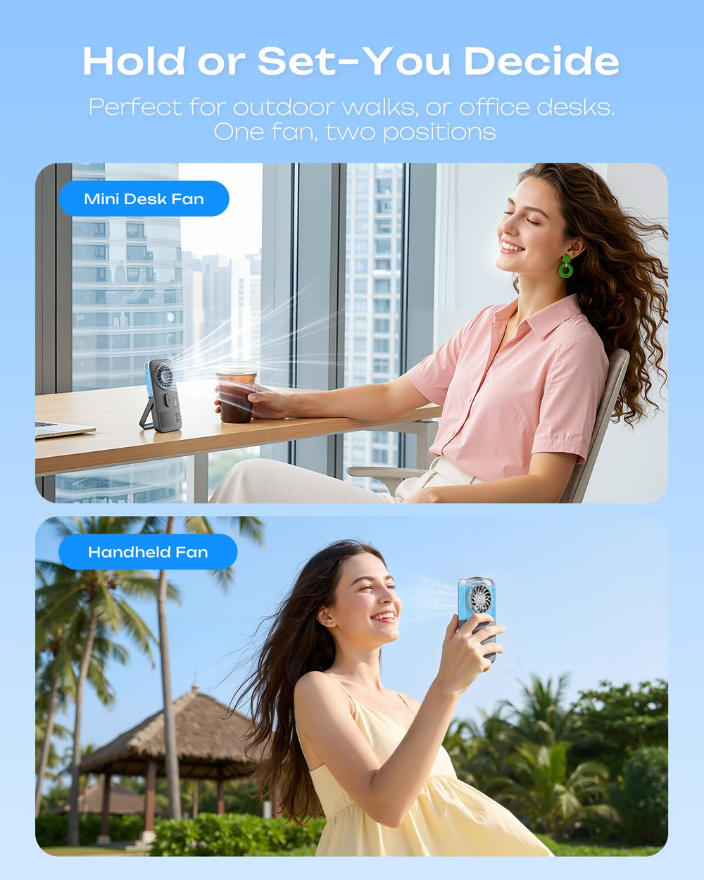 Otlonpe Mini Handheld Misting Fan packaging