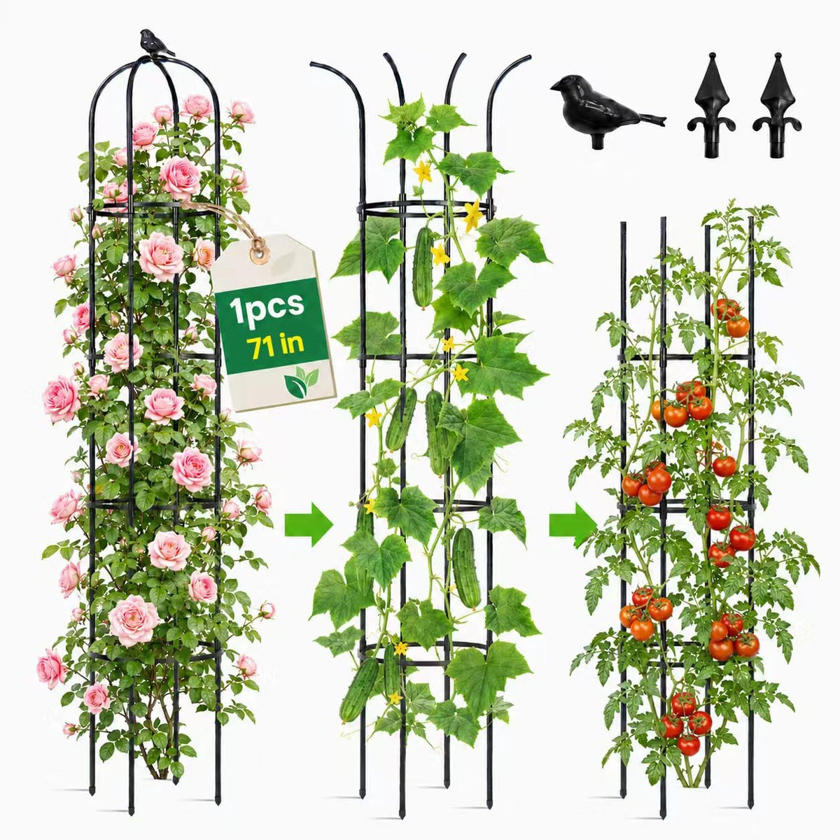 OTOSUNNY 6.3 ft garden obelisk trellis front view