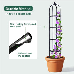 OTOSUNNY trellis installed in a garden bed with climbing plants