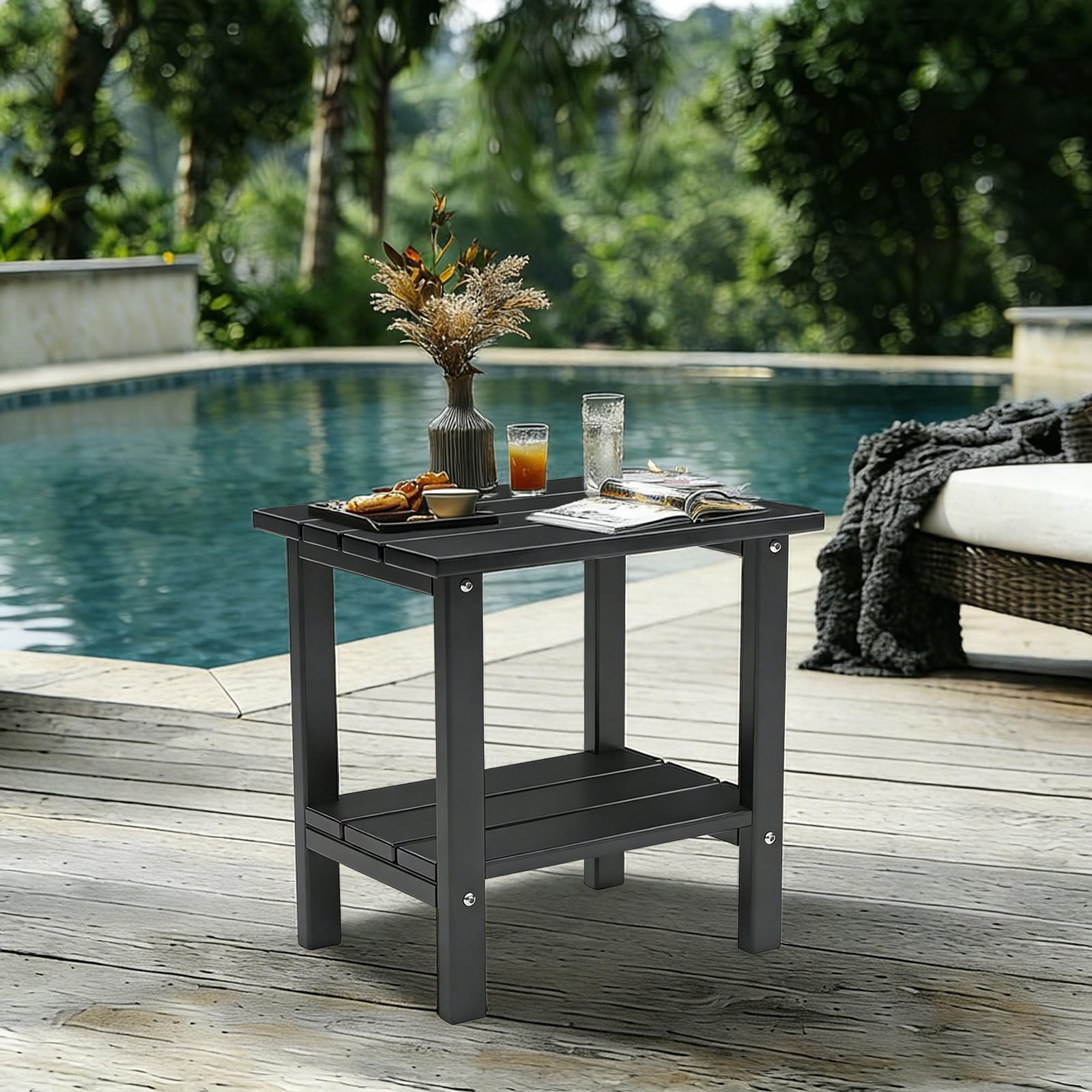OTSUN Adirondack Outdoor Side Table close-up of HDPE material
