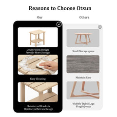 OTSUN Adirondack Side Table assembled on patio
