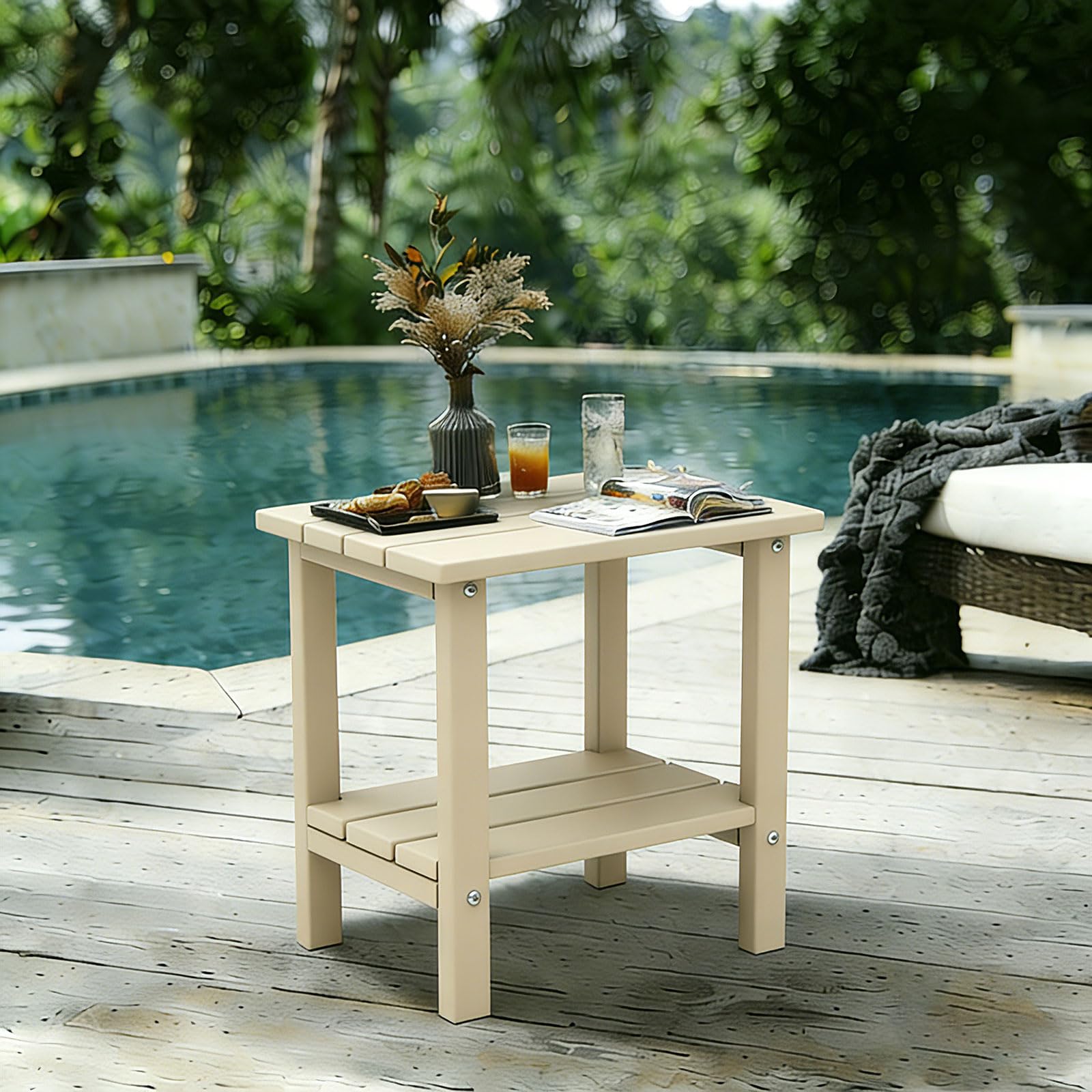 OTSUN Adirondack Side Table in a garden setting