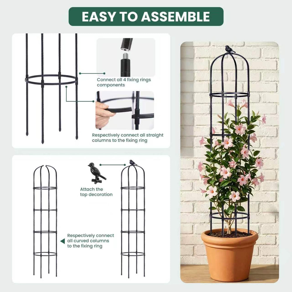 OTSUNNY trellis side view with climbing vines