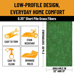 Ottomanson Artificial Grass Runner Lite with drainage holes