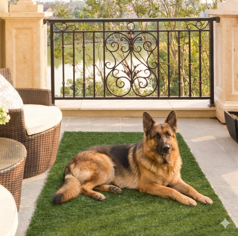 Ottomanson Artificial Turf Mat 31" x 4' Green Natural front view
