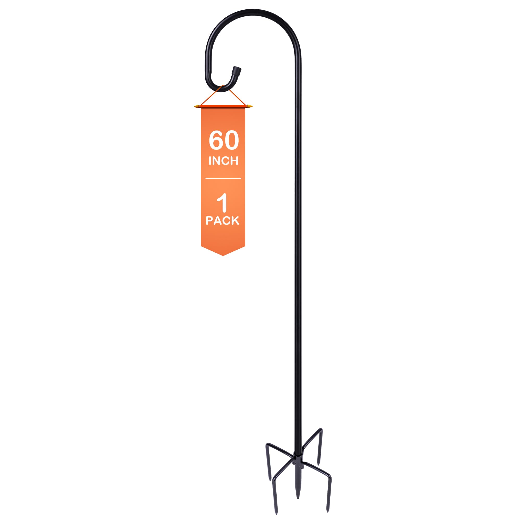 Ottsuls 60 Inch Shepherd Hook black model front view