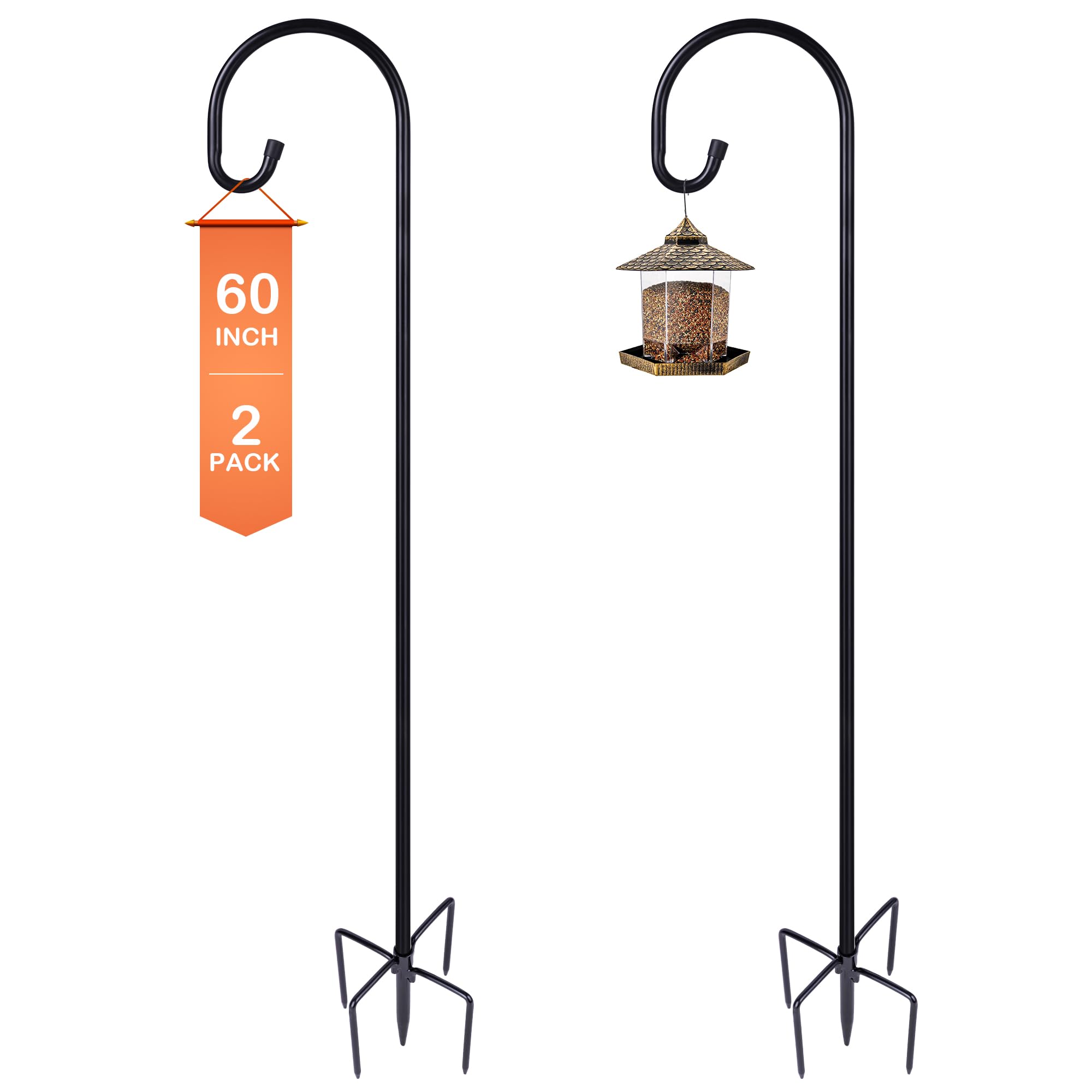 Ottsuls Adjustable Shepherd Hook 60 Inch in black