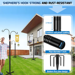 Ottsuls Bird Feeder Pole 76 IN side view showcasing sturdy base