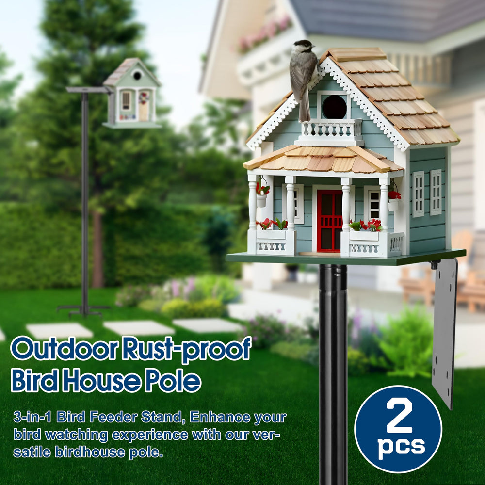 Ottsuls bird feeder pole with wooden mounting board