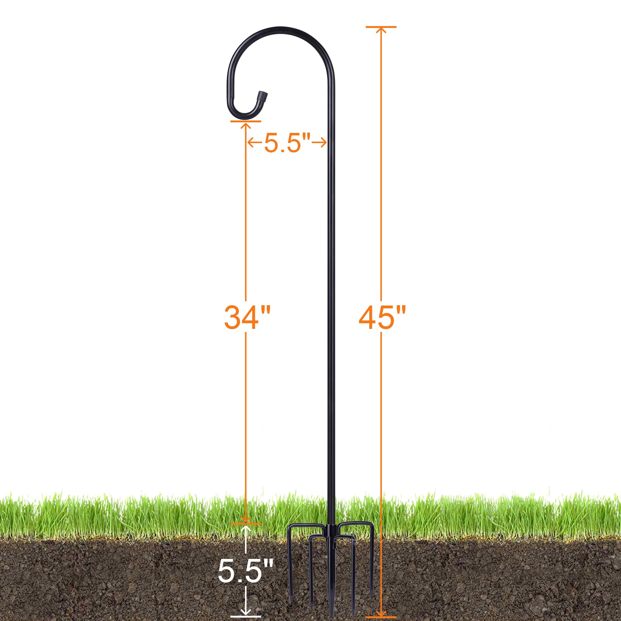 Ottsuls Shepherd Hook assembled with extension rod
