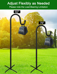 Ottsuls shepherd hook with hanging flower pot outdoors