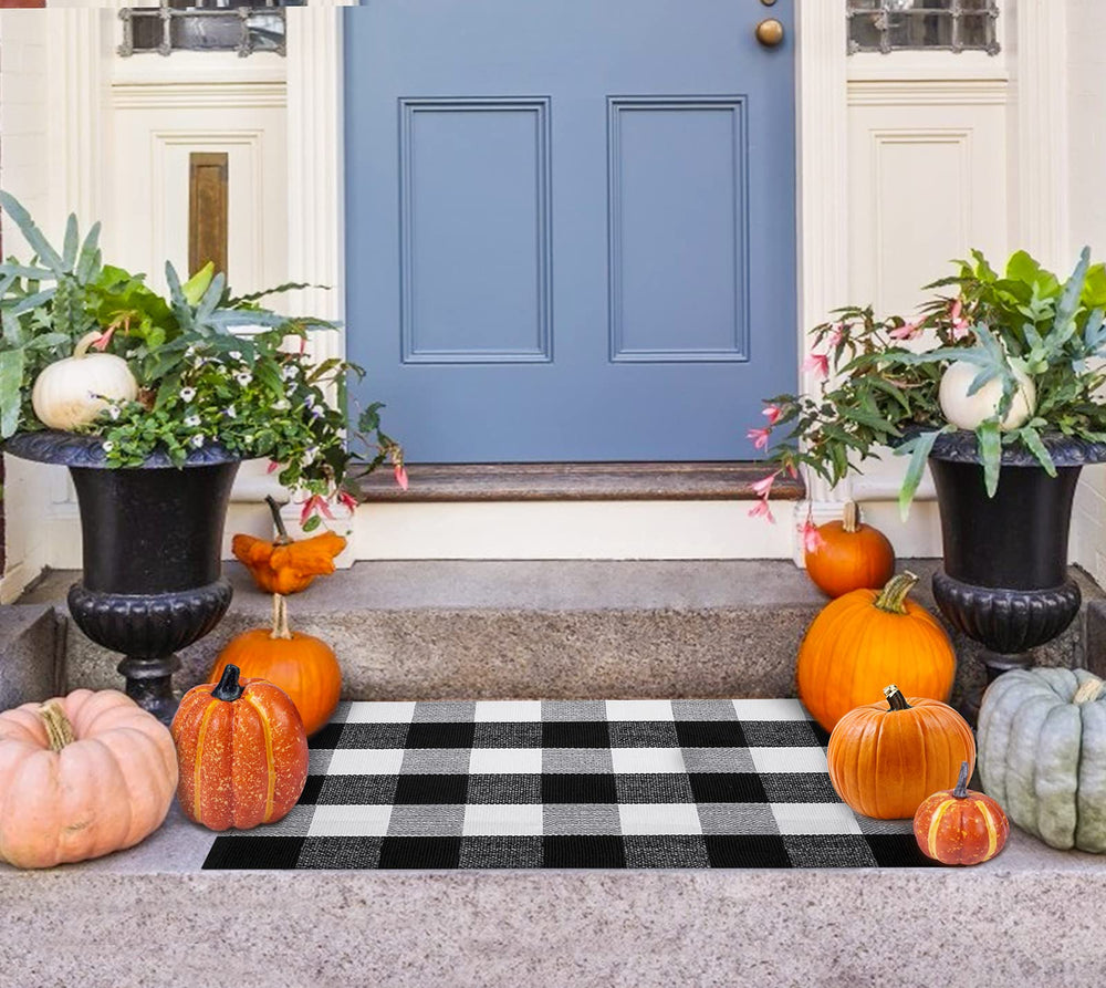 Ouddy Mode Buffalo Plaid Fall Door Mat packaging view