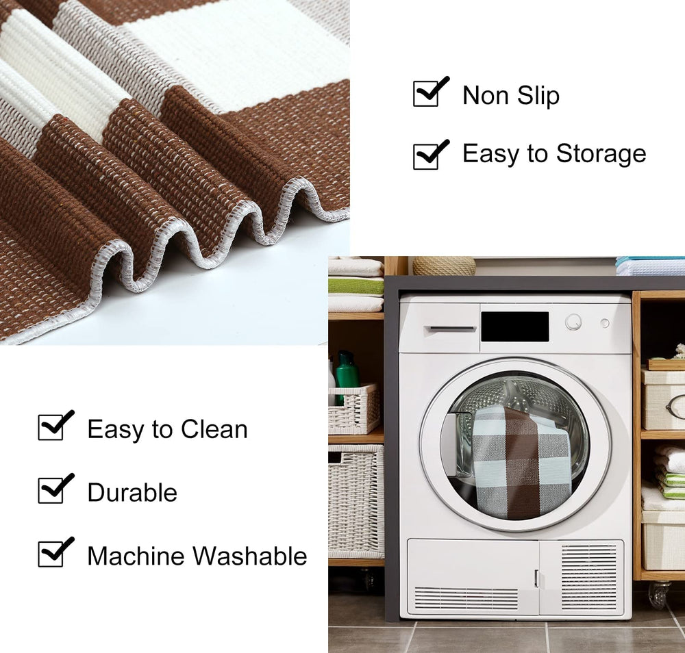 Ouddy Mode Fall Door Mat in a laundry room with decorative elements