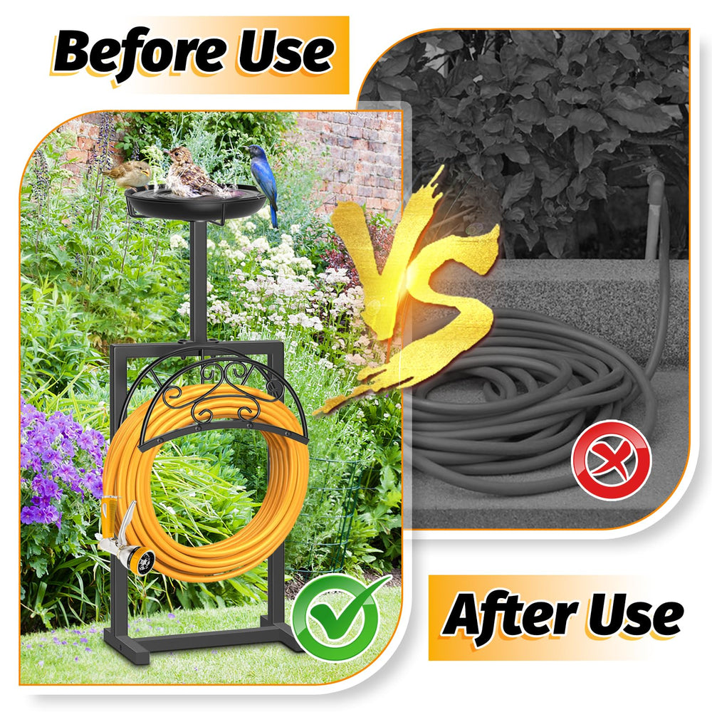 Ouinis Garden Hose Holder with 150ft hose attached