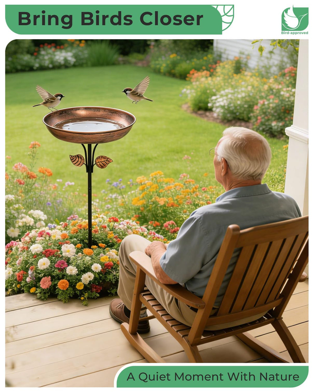 OUISJYER bird bath assembly parts laid out
