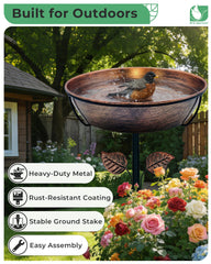 OUISJYER bird bath in garden setting