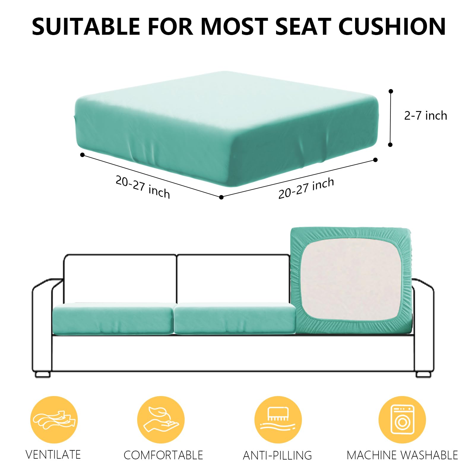 Oungelark cushion cover on a patio sofa