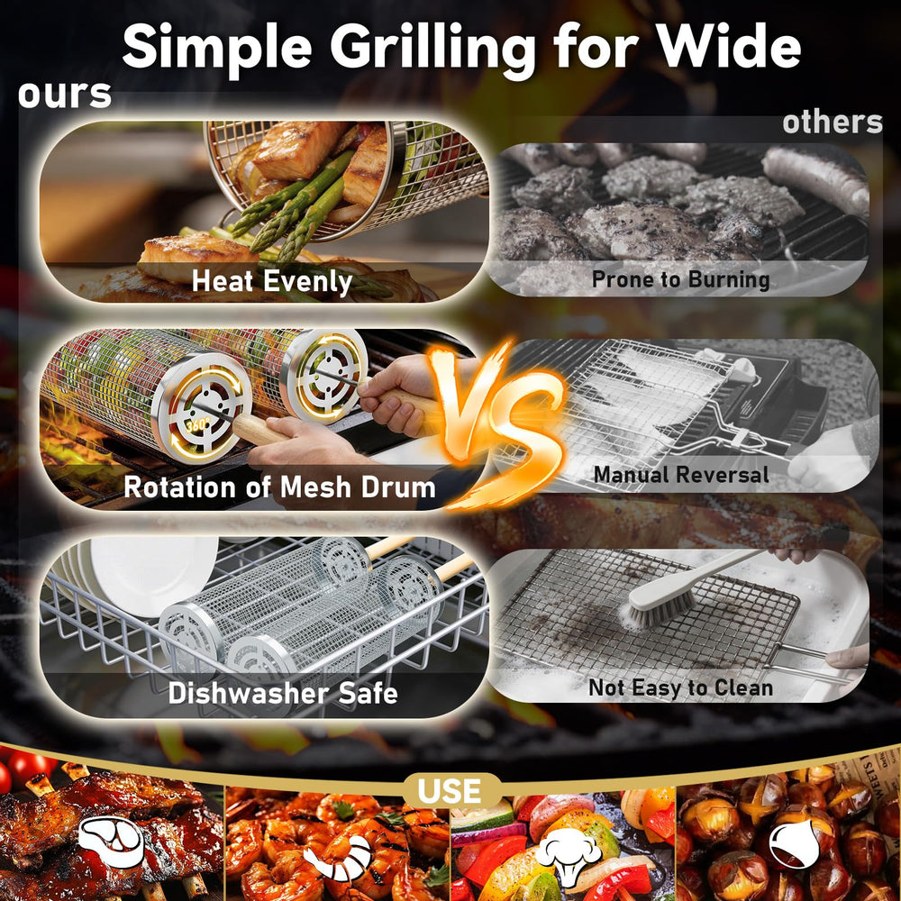Oungelark Grill Basket with removable handle