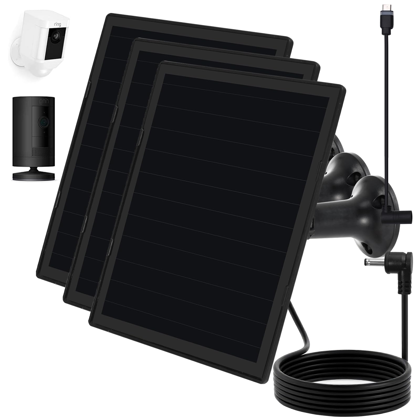 OuOudoit Solar Panel Charger for Ring Camera, front view