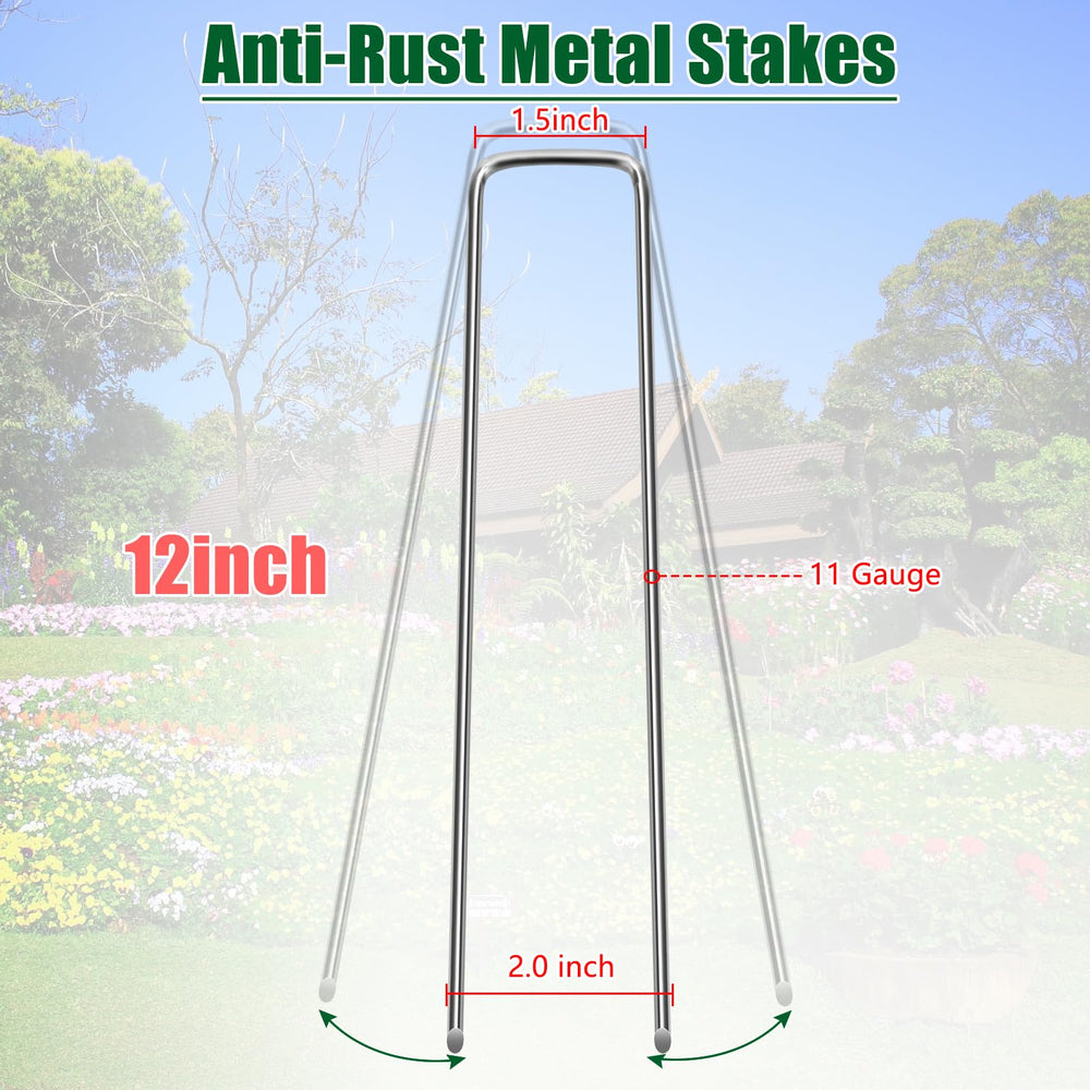 OUPSAUI 12 Inch Landscape Staples showing sharp ends