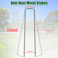 OUPSAUI 12 Inch Landscape Staples showing sharp ends