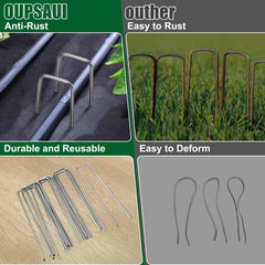 OUPSAUI 12 Inch stakes inserted in garden fabric