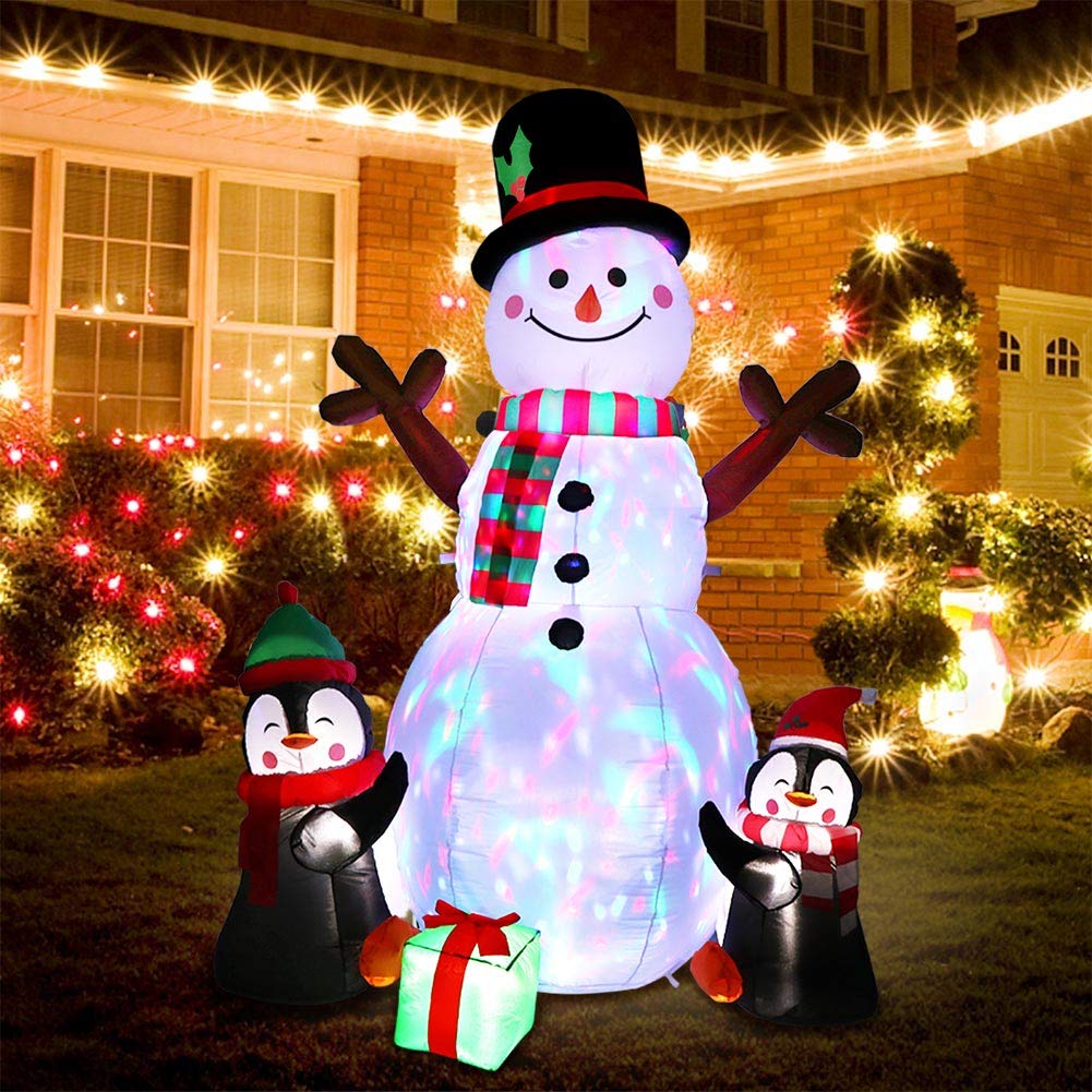 OurWarm snowman inflatable displayed indoors at Christmas