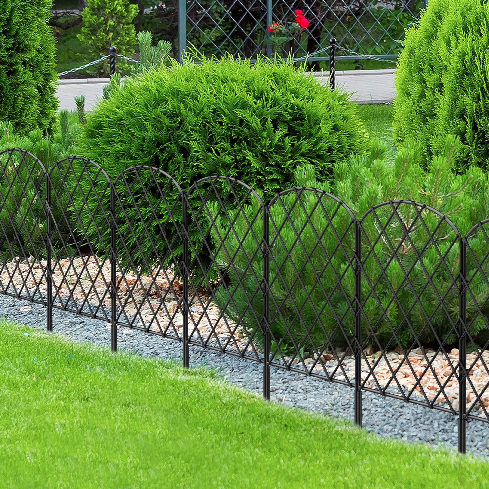 OUSHENG 10 Pack Decorative Garden Fence packaging details