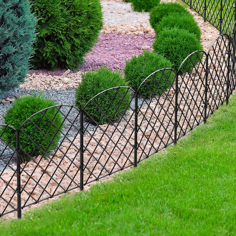 OUSHENG Decorative Garden Fence in a landscaped yard