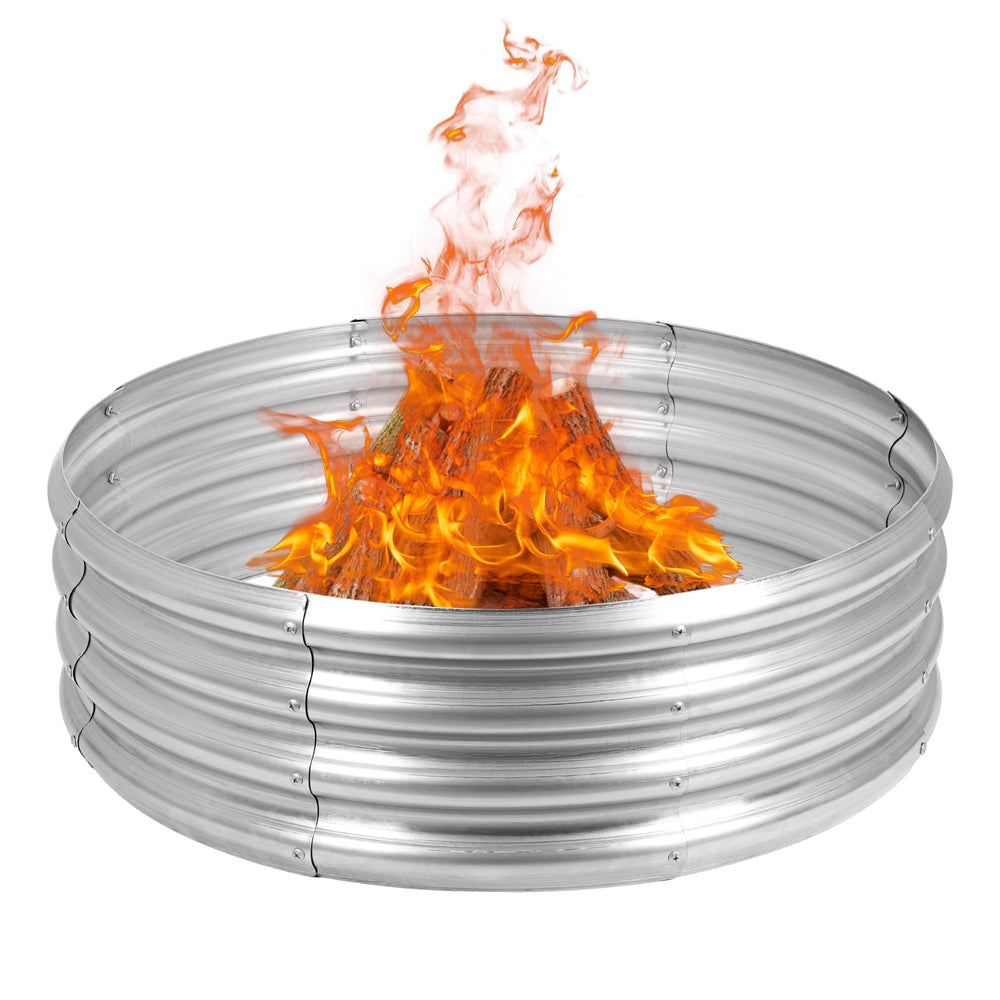 OUSHENG galvanized fire pit ring 36-inch front view