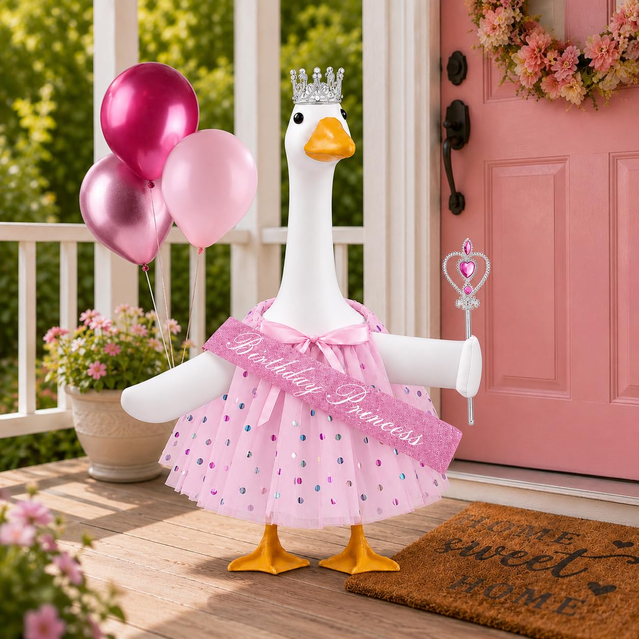 Outdoor decor featuring Teeanzo Birthday Princess Goose Outfit