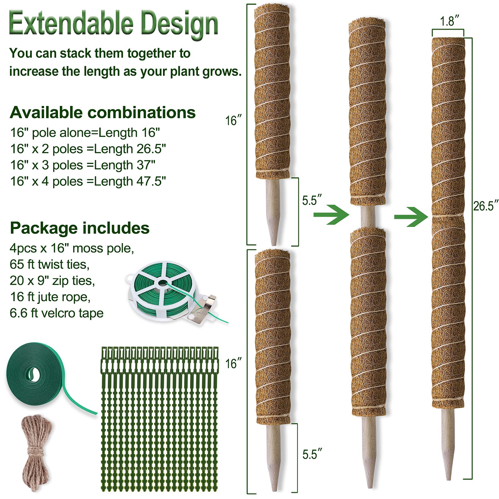 Outdoor garden setup with Fabulas Moss Poles