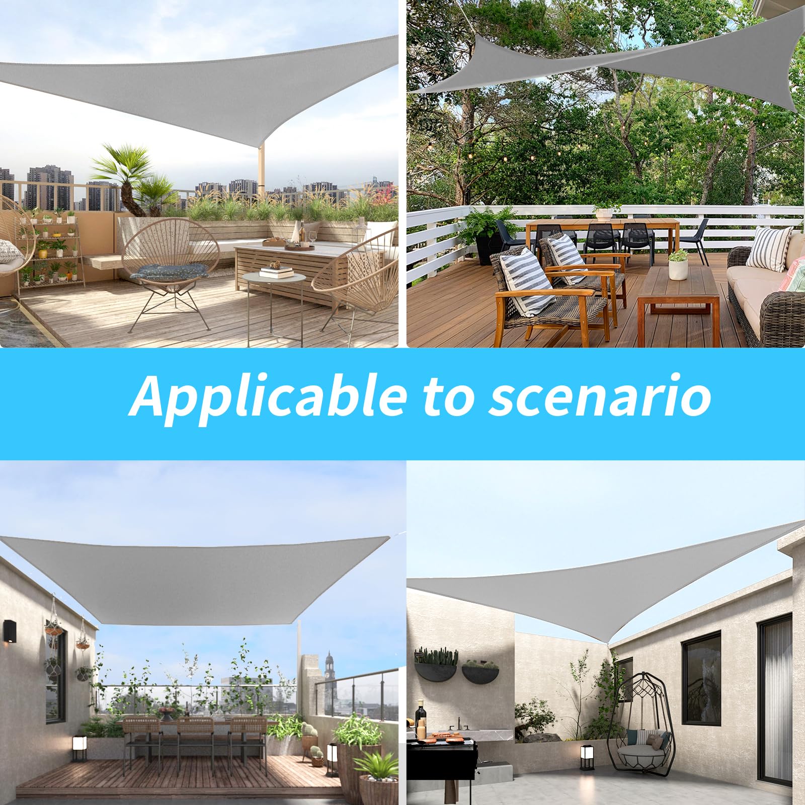 Outdoor patio featuring Shade&Beyond sun shade sail