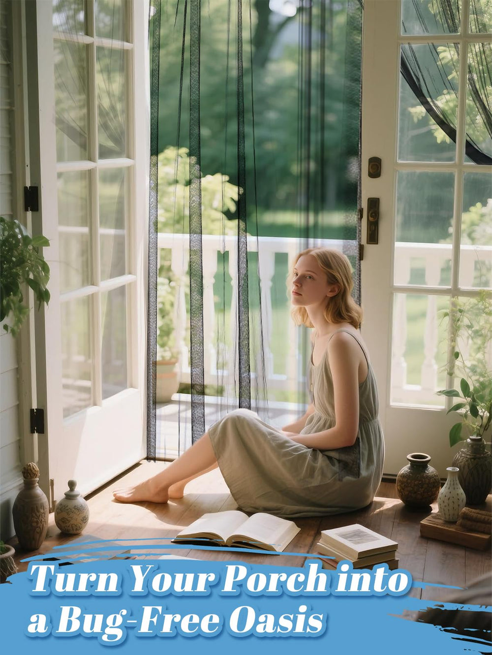 Outdoor scene with ANPHSIN mosquito netting