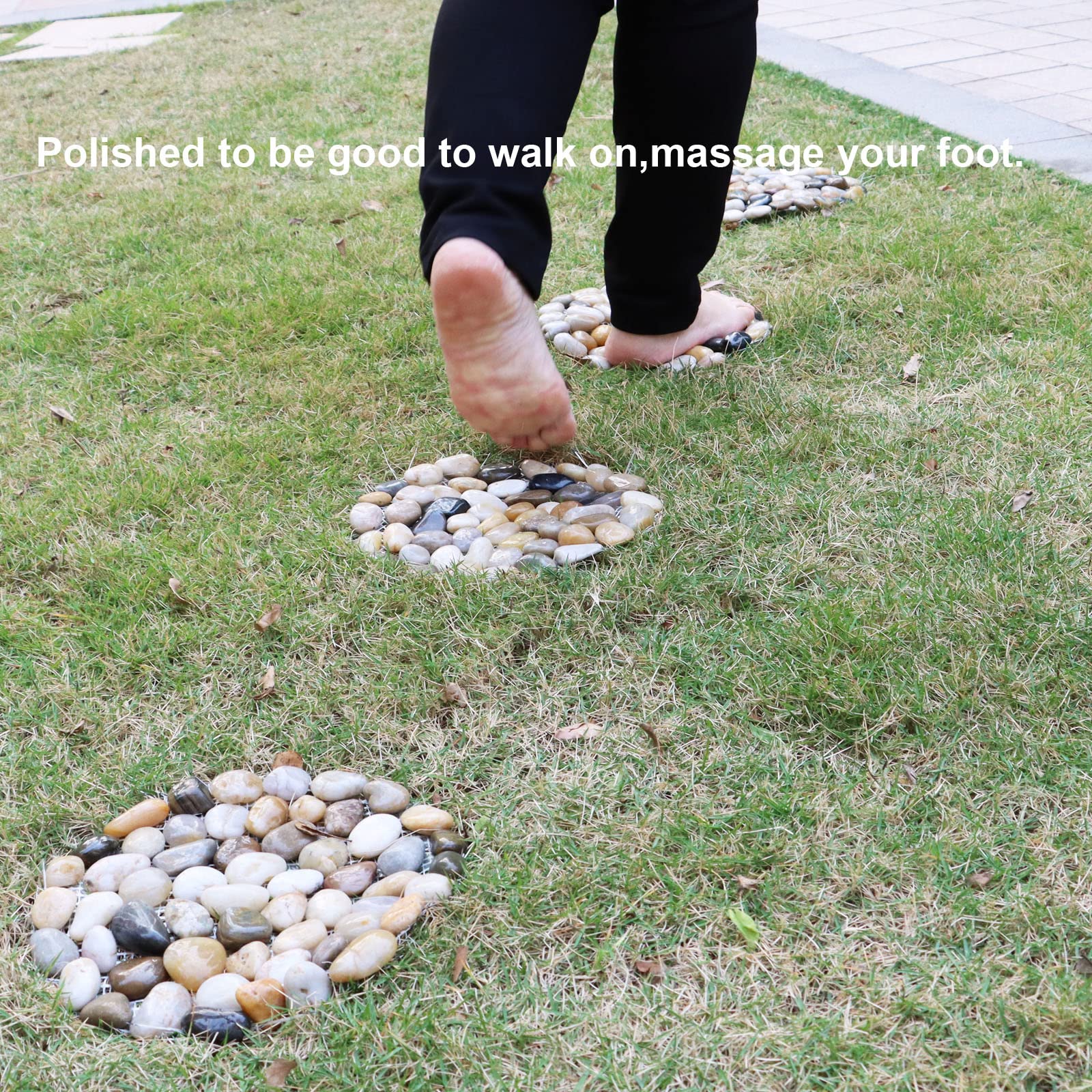 Outdoor setting with Natural Pebble Stepping Stones