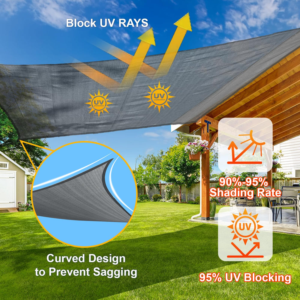Outdoor setting with SUNLAX shade sail in use