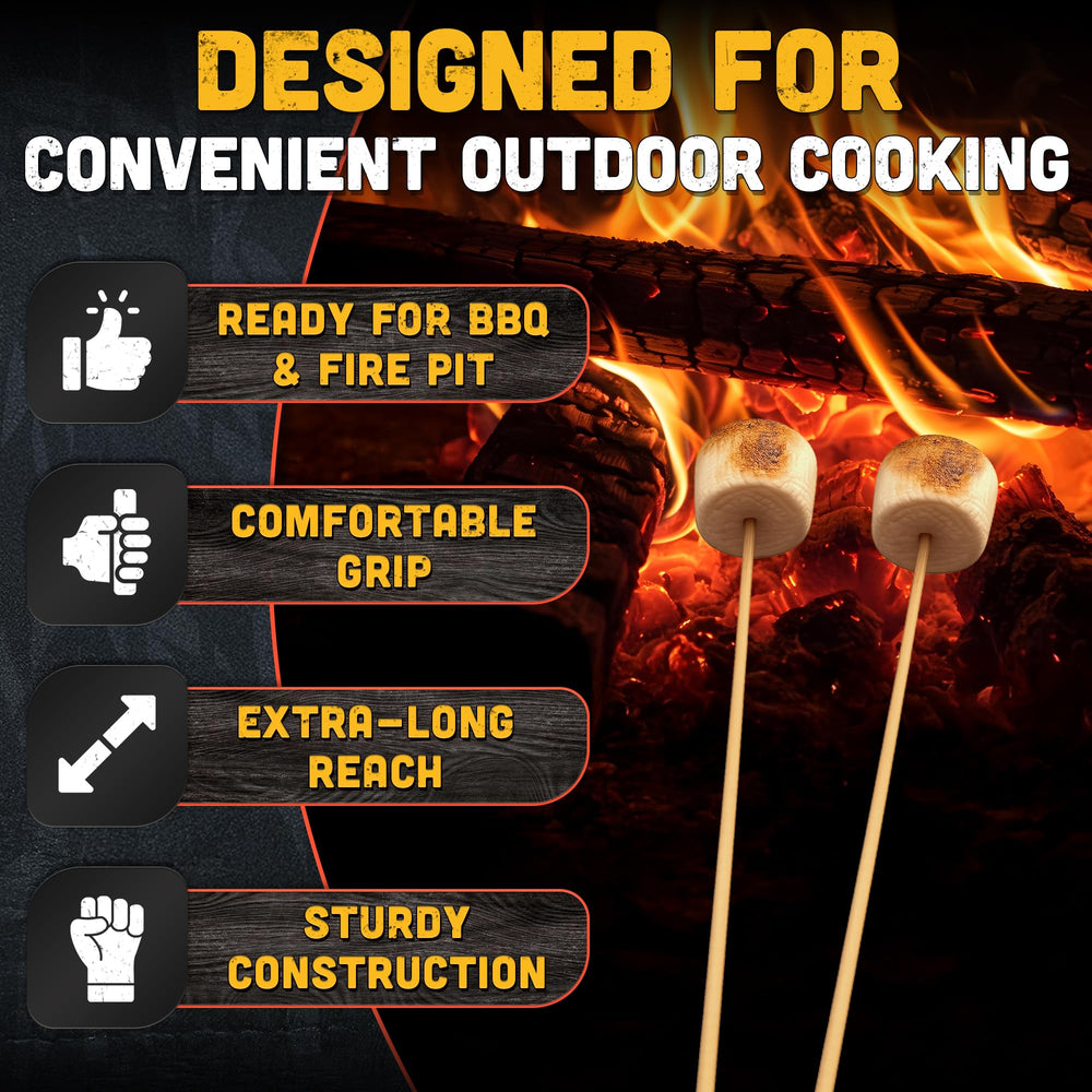 Outdoor setting with Tesorrio 36 Inch Smores Sticks used for kabobs