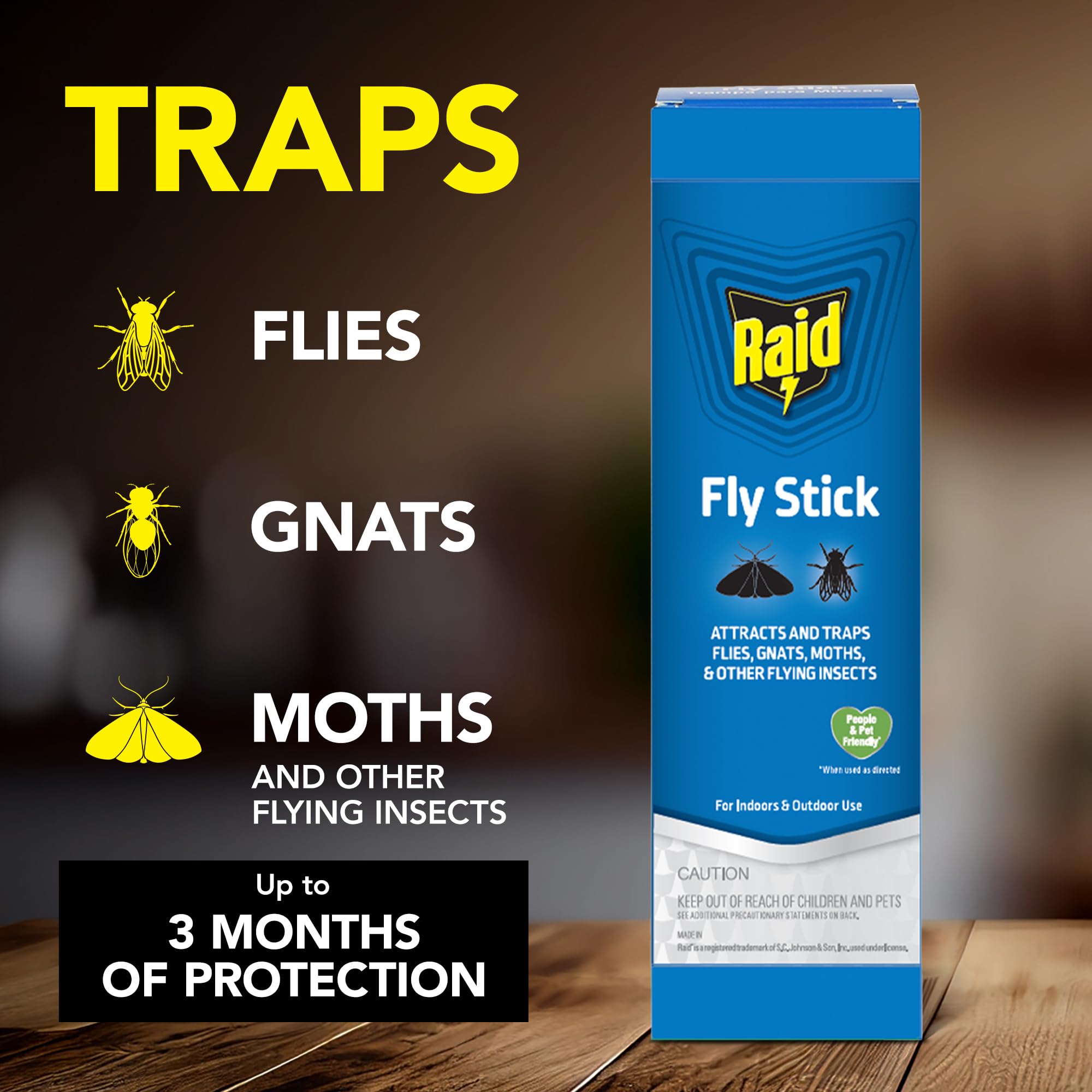 Outdoor use of Raid Fly Stick in a patio area