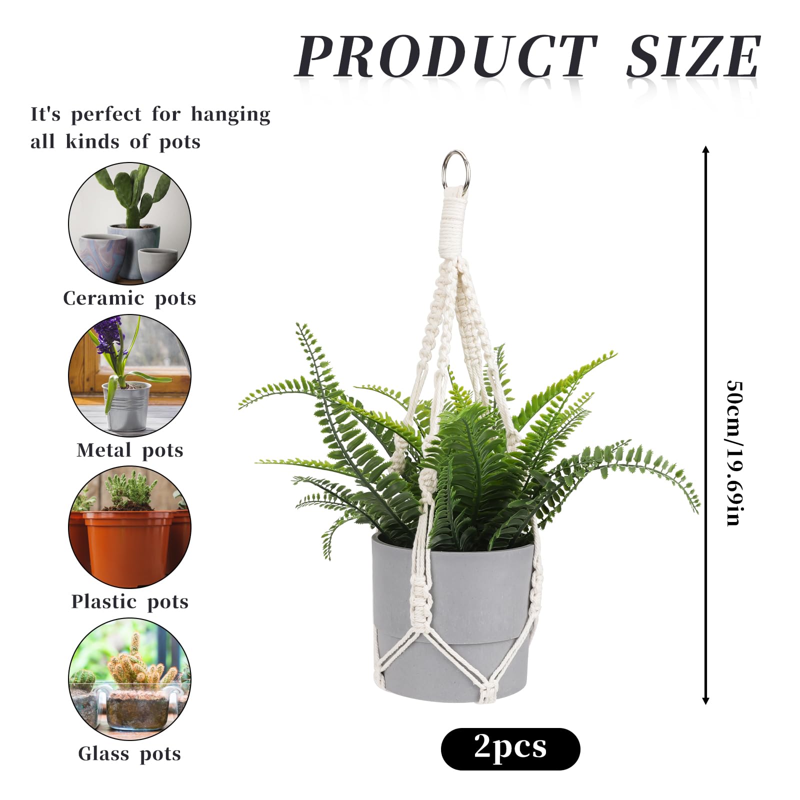 Outdoor use of Sliverdew macrame plant hanger with plants