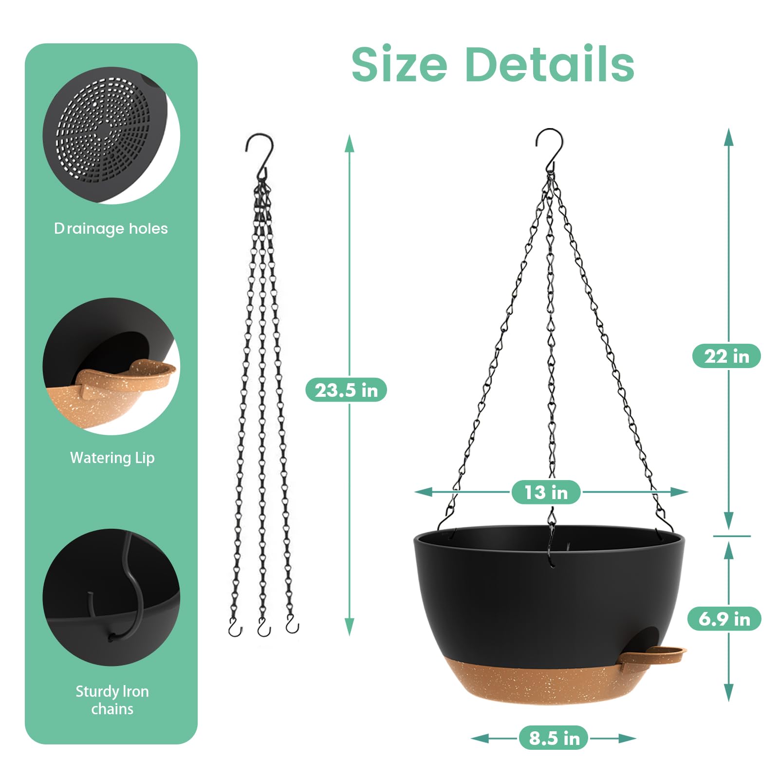 Outdoor use of UOUZ hanging planter in garden setting