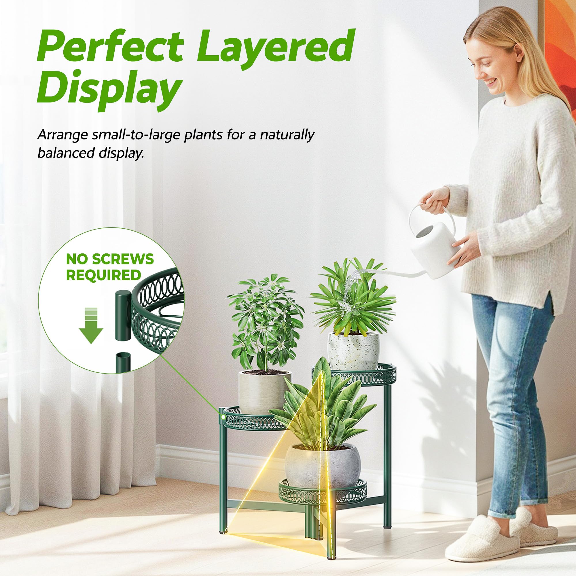 Outdoor view of NQW Plant Stand on a balcony