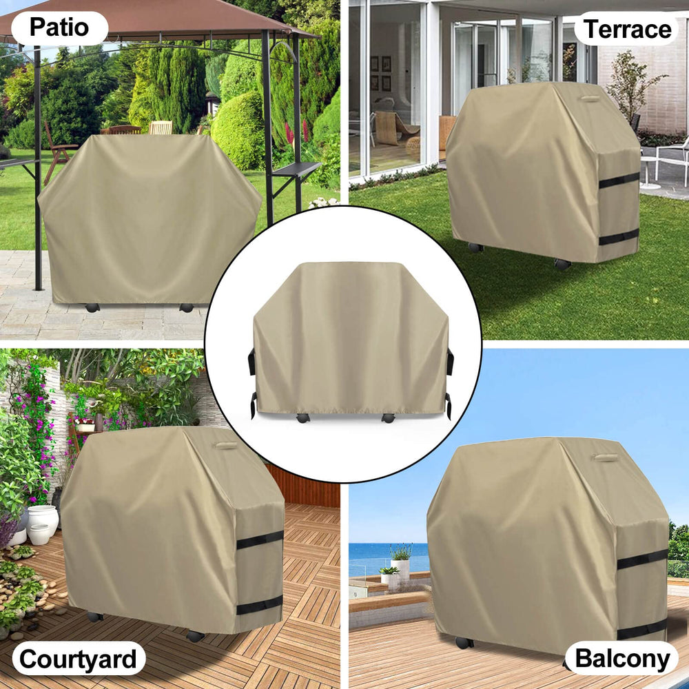 OutdoorLines BBQ Grill Cover camel model close-up of fabric