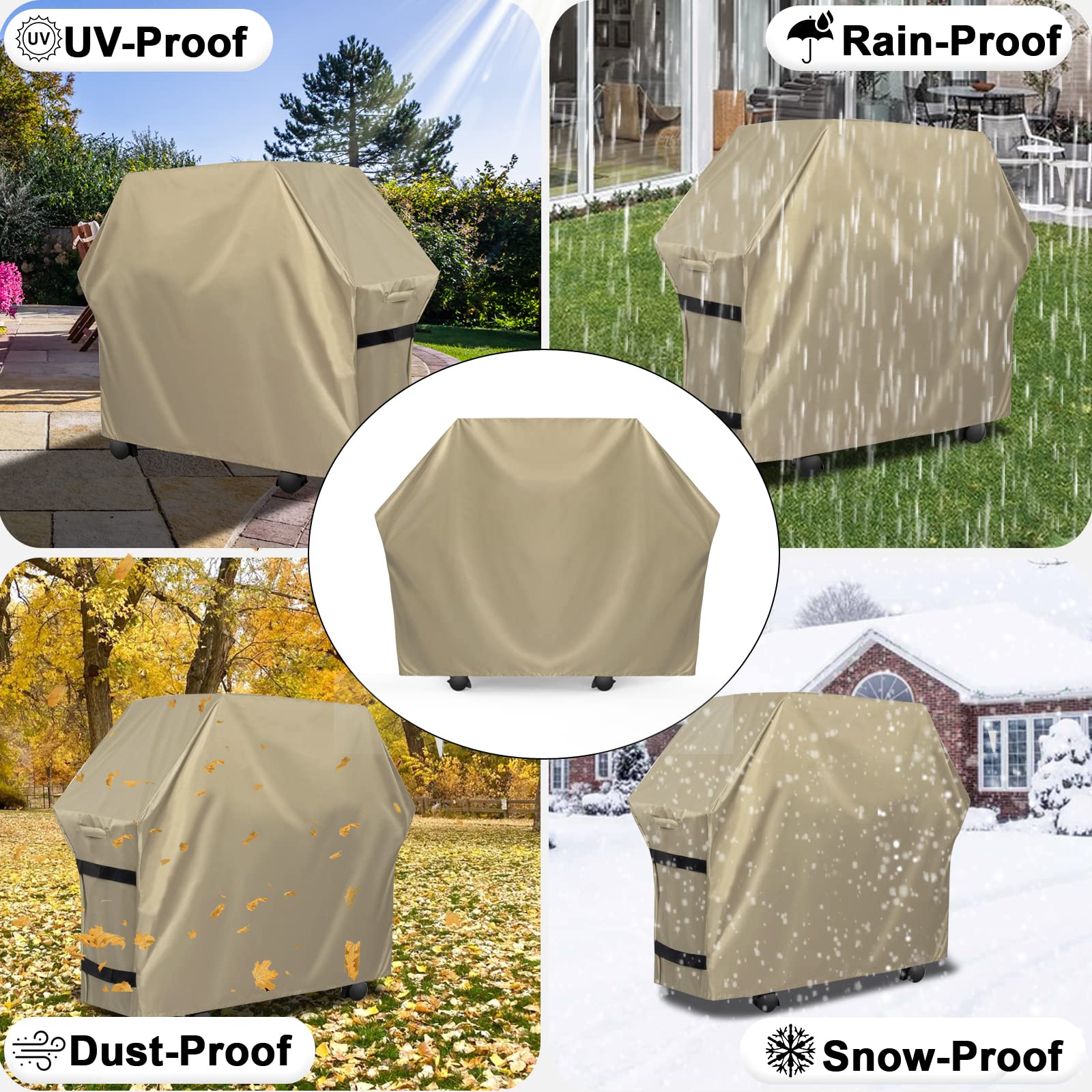 OutdoorLines BBQ Grill Cover camel model with Velcro straps