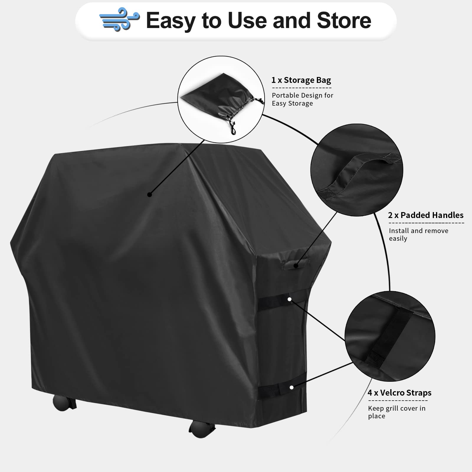 OutdoorLines BBQ Grill Cover in use on a grill